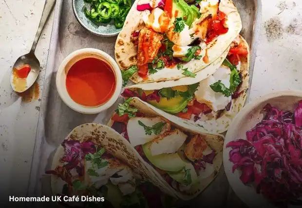 homemade versions of popular UK café dishes like full English breakfast and toasted sandwiches