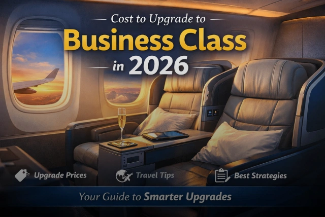 Cost to upgrade to business class in 2026 showing luxury airplane seats