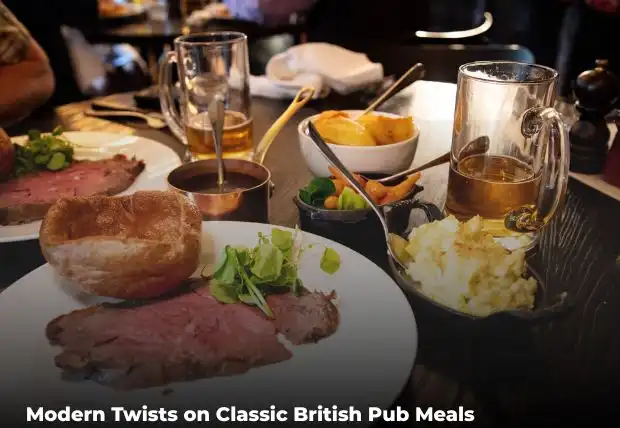 modern twists on classic British pub meals served as easy weeknight comfort food