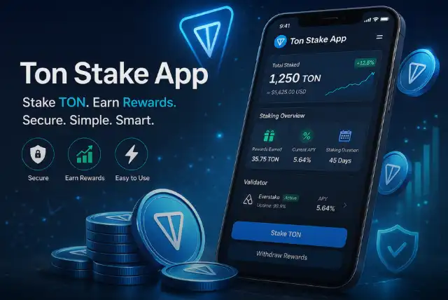 Ton Stake App interface for TON staking and passive income