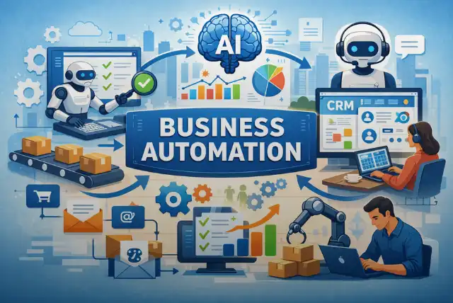 Business automation workflow using AI and RPA tools