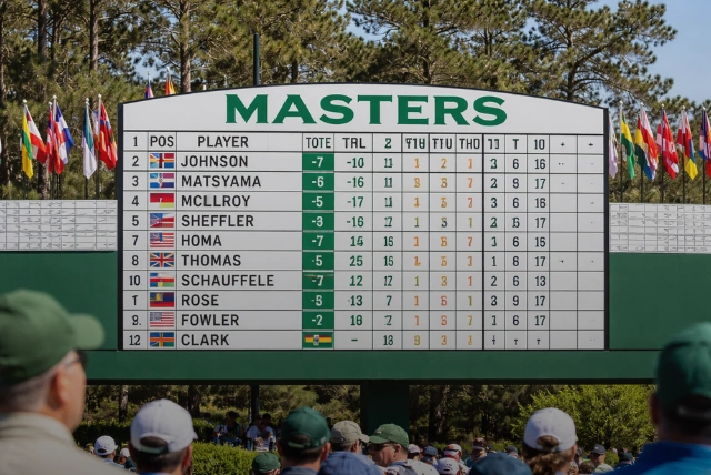masters leaderboard 2026 showing live golf scores and rankings