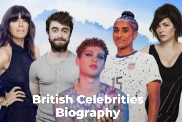British celebrities biography showing famous UK stars and their life stories