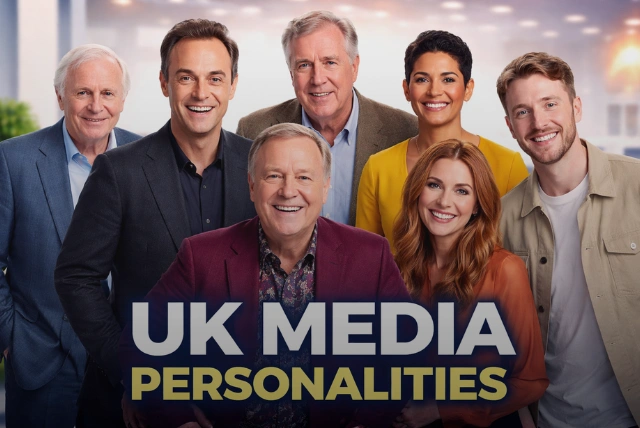 Top UK media personalities 2026 including TV and radio stars