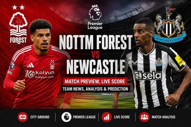 Nottm Forest vs Newcastle players in action during Premier League match preview