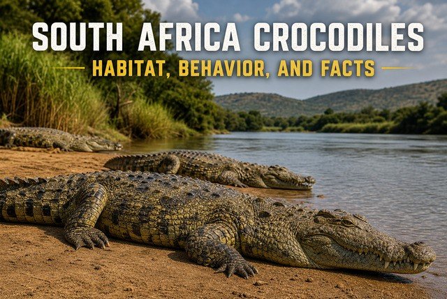 south africa crocodiles resting near riverbank