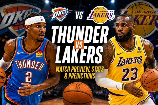 Thunder vs Lakers match preview with players in action