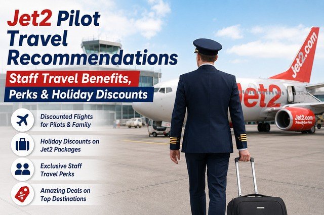 Jet2 pilot travel recommendations showing staff travel benefits and holiday discounts