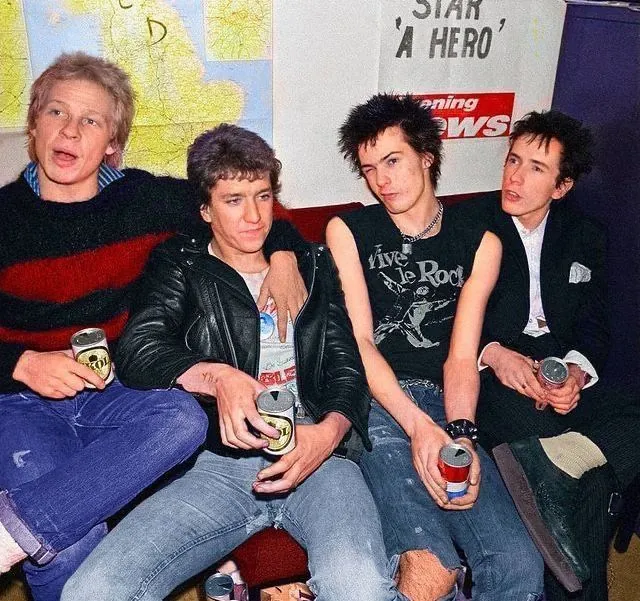 Punk fans photographed at a gathering in the late 1970s