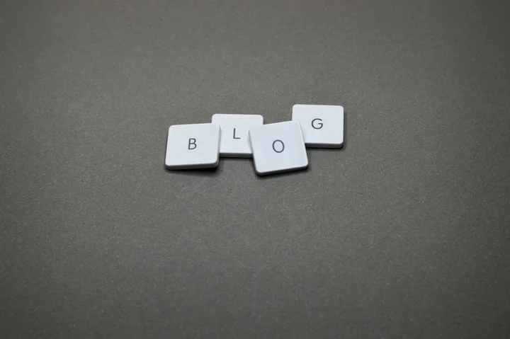 Letter tiles spelling the word blog